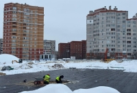 Строители школы в микрорайоне Тайфун завершили укладку фундаментных плит