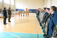 Калуга проводила мобилизованных в учебную часть 